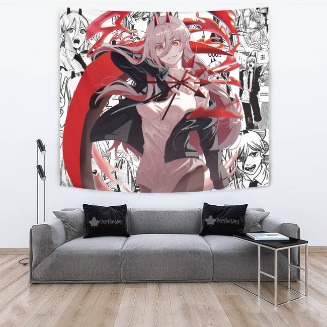 Power Tapestry Custom Chainsaw Man Anime Manga Room Decor 2 - PerfectIvy