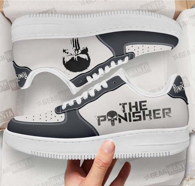 Punisher Super Hero Custom Sneakers QD22 2 - PerfectIvy