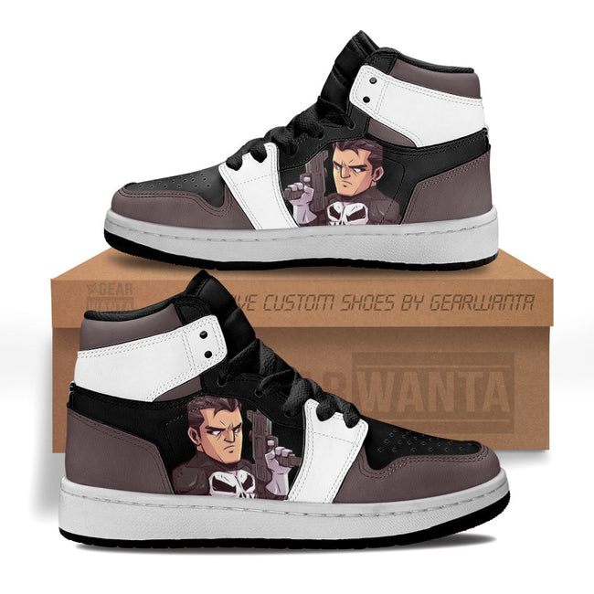 Punisher Superhero Kid Sneakers Custom For Kids 1 - PerfectIvy