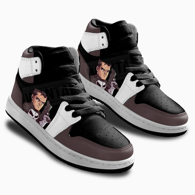 Punisher Superhero Kid Sneakers Custom For Kids 3 - PerfectIvy