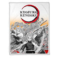 Rengoku Fleece Blanket Custom Demon Slayer Anime Uniform Mix Manga Style 1 - PerfectIvy