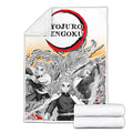 Rengoku Fleece Blanket Custom Demon Slayer Anime Uniform Mix Manga Style 2 - PerfectIvy