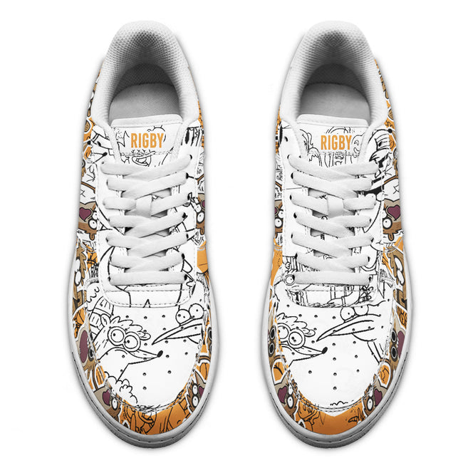 Rigby Regular Show Sneakers Custom Cartoon Shoes 3 - PerfectIvy
