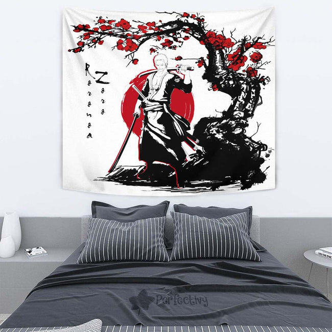 Roronoa Zoro Tapestry Custom One Piece Anime Bedroom Living Room Home Decoration 2 - PerfectIvy