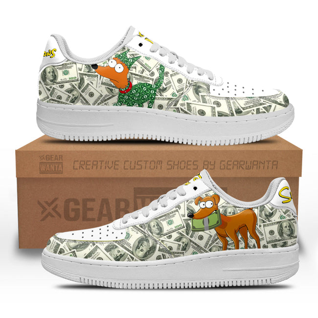 Santa's Little Helper Sneakers Custom Simpson Cartoon Shoes 2 - PerfectIvy