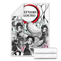 Shinobu Fleece Blanket Custom Demon Slayer Anime Uniform Mix Manga Style 2 - PerfectIvy
