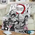 Shinobu Fleece Blanket Custom Demon Slayer Anime Uniform Mix Manga Style 3 - PerfectIvy
