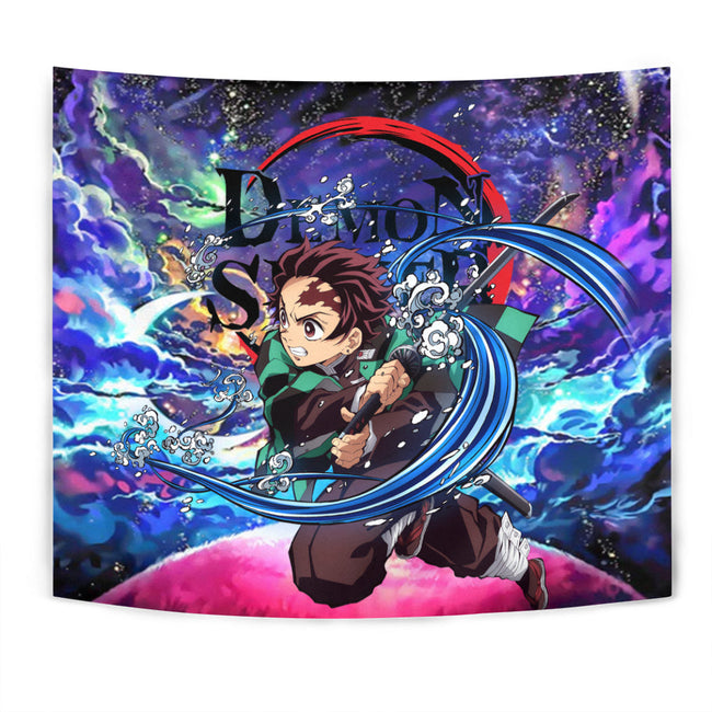 Tanjiro Tapestry Custom Galaxy Demon Slayer Anime Room Decor 1 - PerfectIvy