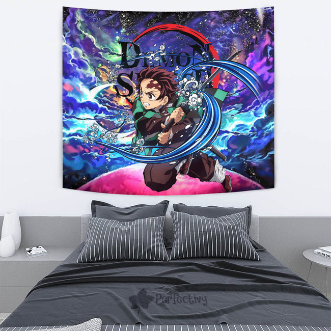Tanjiro Tapestry Custom Galaxy Demon Slayer Anime Room Decor 4 - PerfectIvy