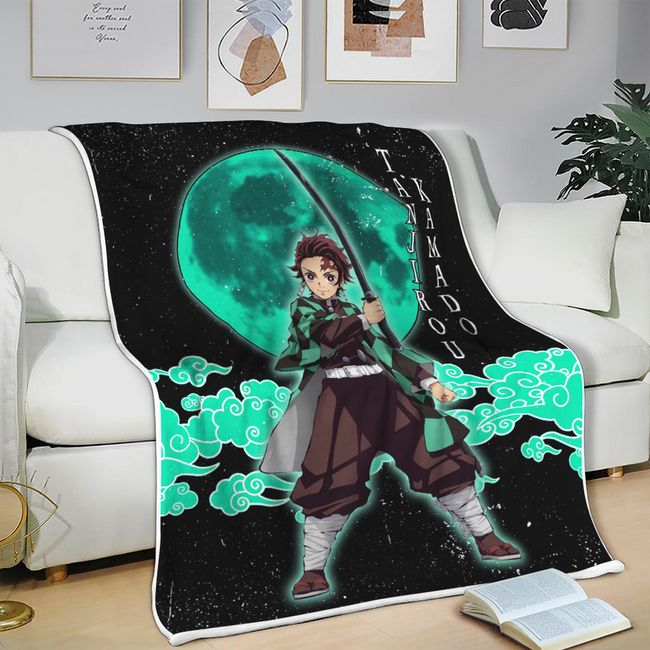 Tanjirou Kamado Blanket Custom Moon Style Demon Slayer Anime Bedding 3 - PerfectIvy