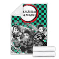 Tanjro Fleece Blanket Custom Demon Slayer Anime Uniform Mix Manga Style 2 - PerfectIvy