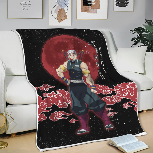 Tengen Uzui Blanket Custom Moon Style Demon Slayer Anime Bedding 3 - PerfectIvy