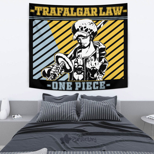 Trafalgar Law Tapestry Custom One Piece Anime Home Room Wall Decor 2 - PerfectIvy