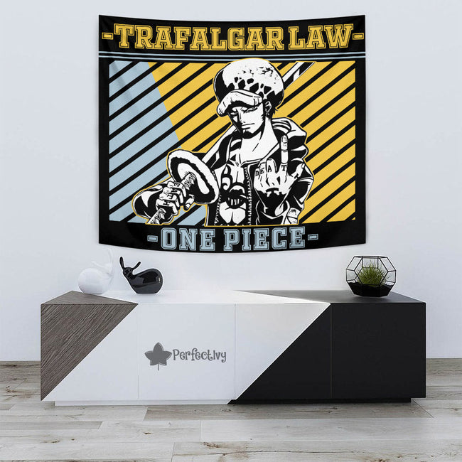Trafalgar Law Tapestry Custom One Piece Anime Home Room Wall Decor 3 - PerfectIvy