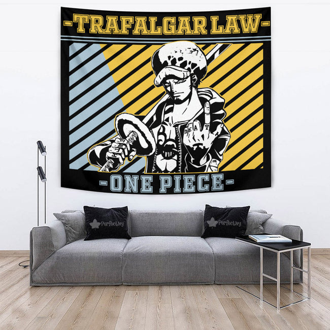 Trafalgar Law Tapestry Custom One Piece Anime Home Room Wall Decor 4 - PerfectIvy