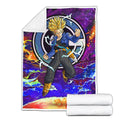Trunks Super Saiyan Fleece Blanket Custom Dragon Ball Anime Galaxy Style 2 - PerfectIvy
