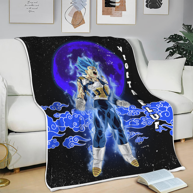 Vegeta Blue Blanket Custom Cloud Dragon Ball Anime Bedding 3 - PerfectIvy
