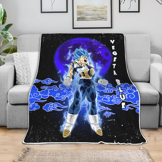 Vegeta Blue Blanket Custom Cloud Dragon Ball Anime Bedding 4 - PerfectIvy