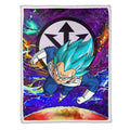 Vegeta Blue Fleece Blanket Custom Dragon Ball Anime Galaxy Style 1 - PerfectIvy