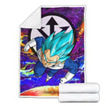 Vegeta Blue Fleece Blanket Custom Dragon Ball Anime Galaxy Style 2 - PerfectIvy