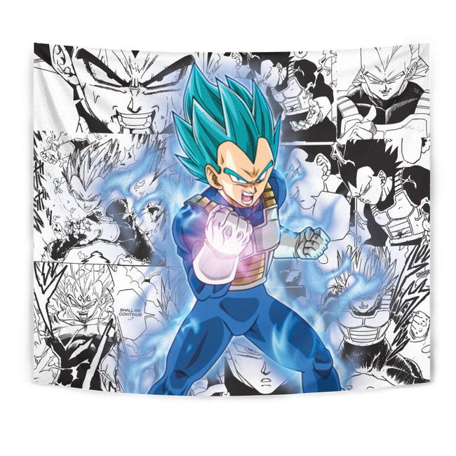 Vegeta Blue Tapestry Custom Dragon Ball Anime Manga Room Decor 1 - PerfectIvy