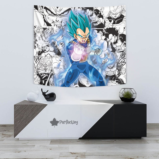 Vegeta Blue Tapestry Custom Dragon Ball Anime Manga Room Decor 3 - PerfectIvy