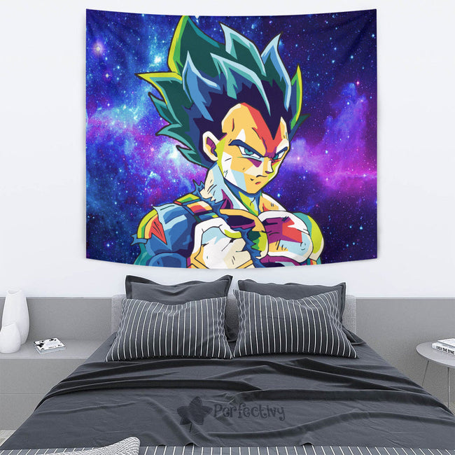 Vegeta Blue Tapestry Custom Dragon Ball Anime Room Decor 2 - PerfectIvy