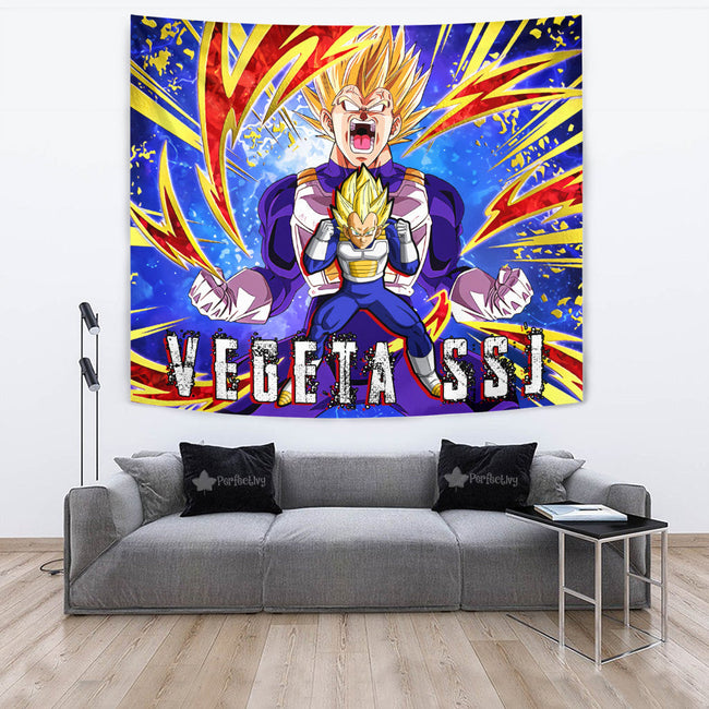 Vegeta SSJ Tapestry Custom Dragon Ball Anime Home Decor 2 - PerfectIvy