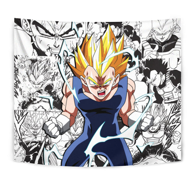 Vegeta SSj Tapestry Custom Dragon Ball Anime Manga Room Decor 1 - PerfectIvy