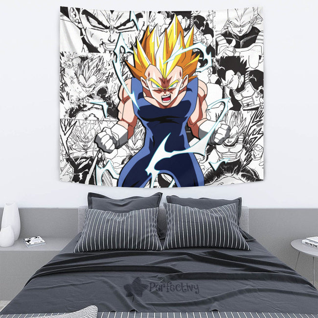 Vegeta SSj Tapestry Custom Dragon Ball Anime Manga Room Decor 4 - PerfectIvy