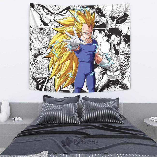 Vegeta SSj3 Tapestry Custom Dragon Ball Anime Manga Room Decor 3 - PerfectIvy