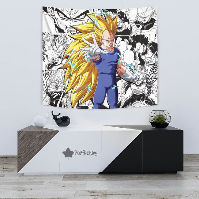 Vegeta SSj3 Tapestry Custom Dragon Ball Anime Manga Room Decor 4 - PerfectIvy