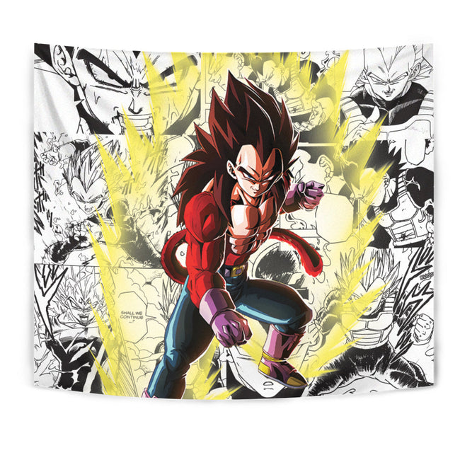 Vegeta SSj4 Tapestry Custom Dragon Ball Anime Manga Room Decor 1 - PerfectIvy