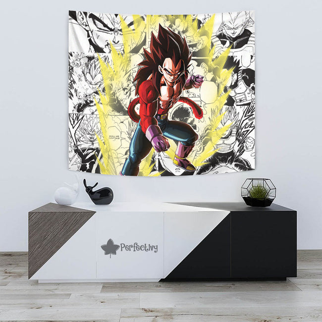 Vegeta SSj4 Tapestry Custom Dragon Ball Anime Manga Room Decor 3 - PerfectIvy