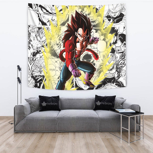 Vegeta SSj4 Tapestry Custom Dragon Ball Anime Manga Room Decor 4 - PerfectIvy
