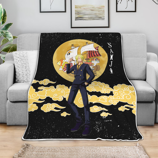Vinsmoke Sanji Blanket Moon Style Custom One Piece Anime Bedding 4 - PerfectIvy
