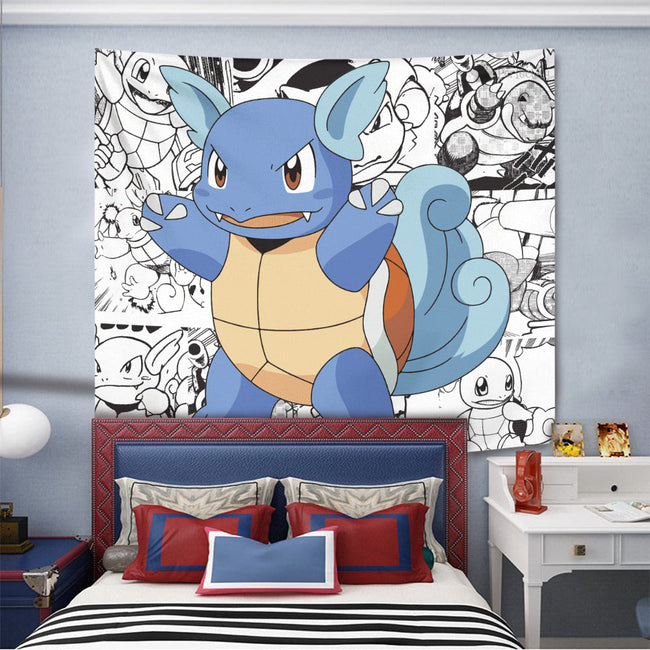 Wartortle Tapestry Custom Pokemon Manga Anime Room Decor 2 - PerfectIvy
