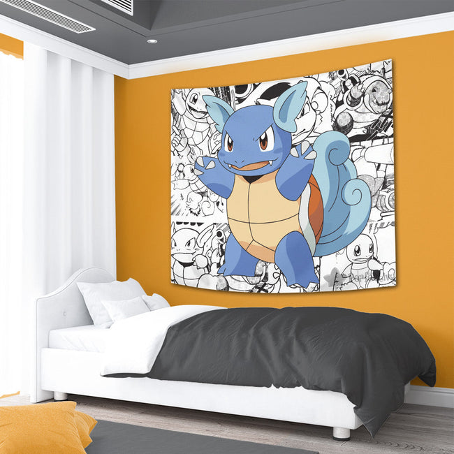 Wartortle Tapestry Custom Pokemon Manga Anime Room Decor 3 - PerfectIvy
