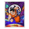 Yamcha Fleece Blanket Custom Dragon Ball Anime Galaxy Style 1 - PerfectIvy