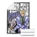 Yoshikage Kira Blanket Fleece Custom JJBA Anime Bedding 3 - PerfectIvy