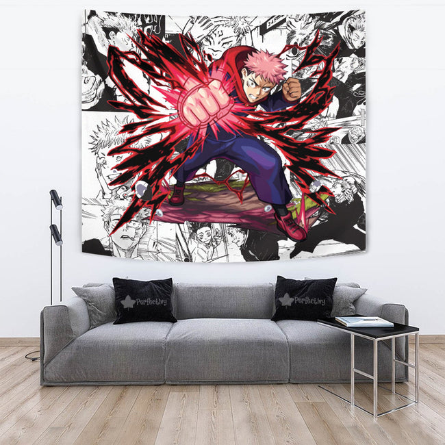 Yuji Itadori Tapestry Custom Jujutsu Kaisen Anime Manga Room Decor 2 - PerfectIvy