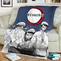 Yushiro Fleece Blanket Custom Demon Slayer Anime Uniform Mix Manga Style 3 - PerfectIvy
