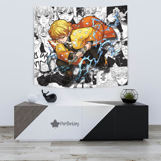 Zenitsu Agatsuma Tapestry Custom Demon Slayer Anime Manga Room Decor 4 - PerfectIvy