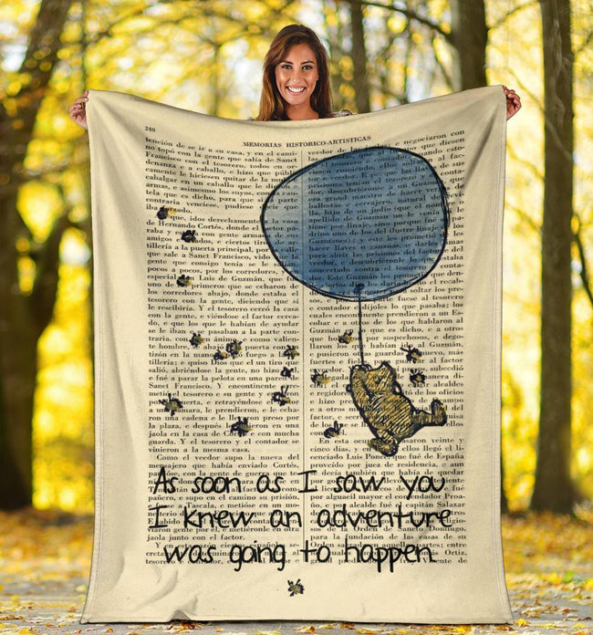 Adventure Time Winnie The Pooh Fleece Blanket 1 - PerfectIvy