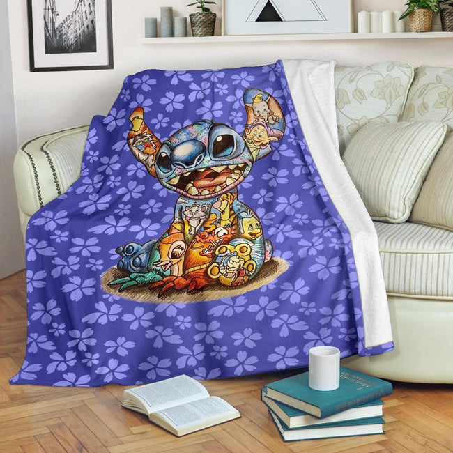 Aloha Stitch Fleece Blanket For Bedding Decor Gift 2 - PerfectIvy