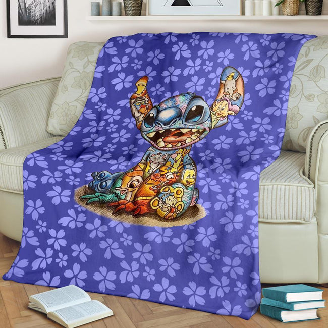 Aloha Stitch Fleece Blanket For Bedding Decor Gift 3 - PerfectIvy