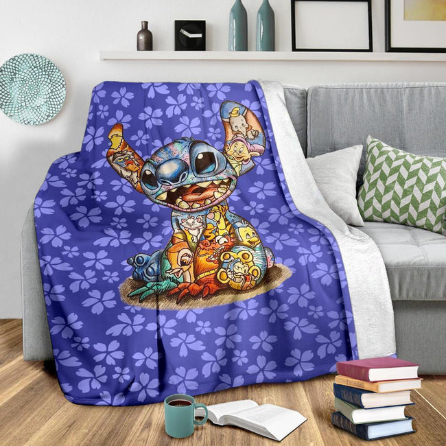 Aloha Stitch Fleece Blanket For Bedding Decor Gift 4 - PerfectIvy