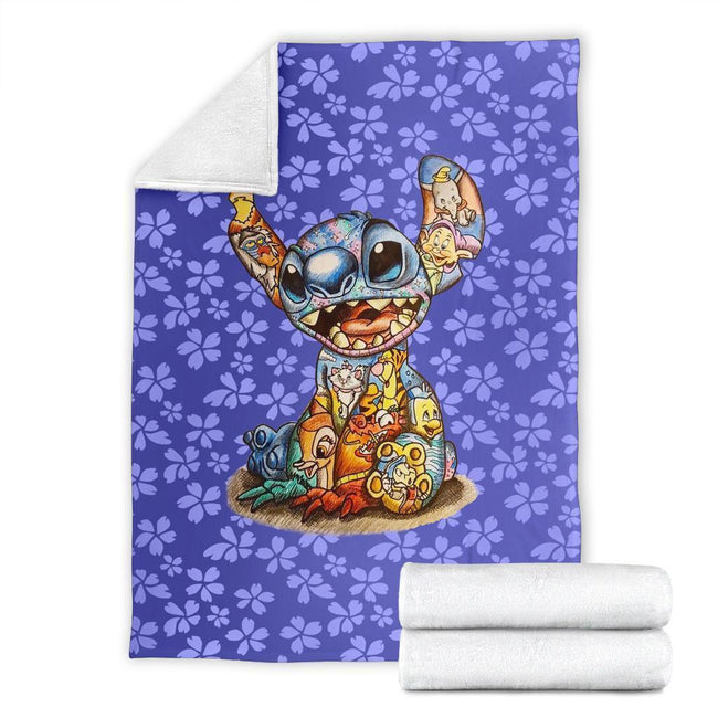 Aloha Stitch Fleece Blanket For Bedding Decor Gift 1 - PerfectIvy