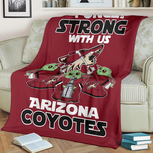 Arizona Coyotes Baby Yoda Fleece Blanket The Force Is Strong 3 - PerfectIvy