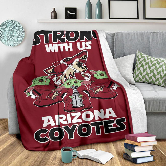 Arizona Coyotes Baby Yoda Fleece Blanket The Force Is Strong 4 - PerfectIvy